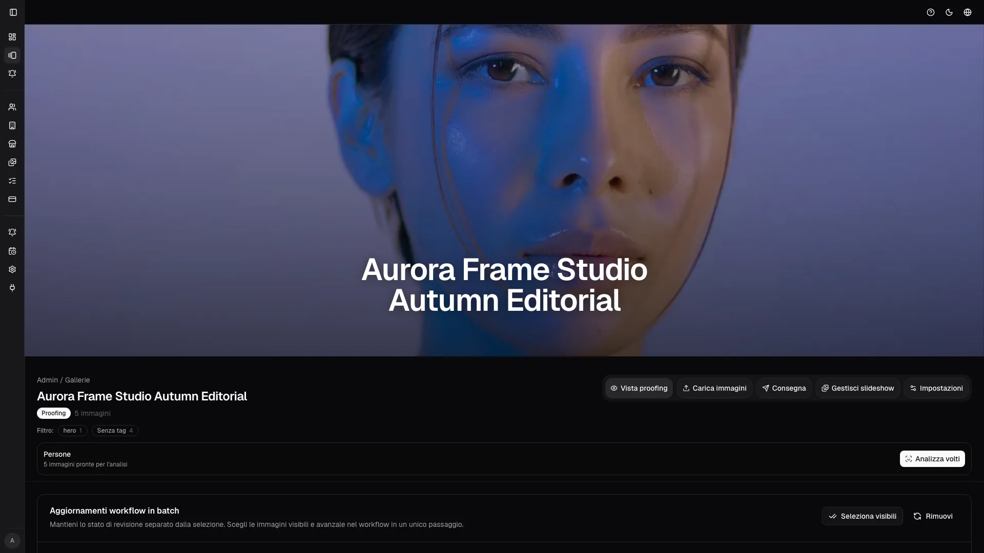 PhotoProofing gallery administration with advanced review